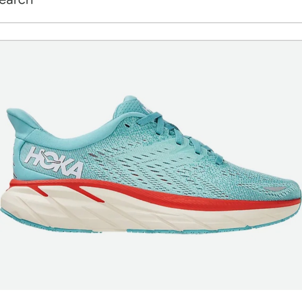 HOKA Women's Clifton 8 Running Shoes - Teal and Red